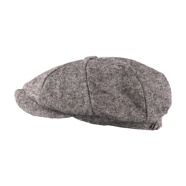 Tweed Newsboy Cap - Black and White Mix