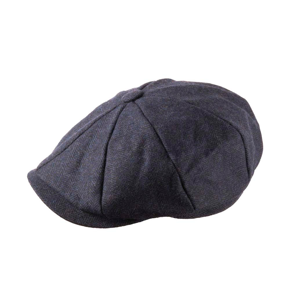 Herringbone Tweed Newsboy Cap