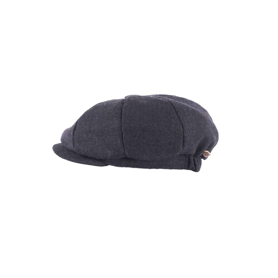 Junior Tweed Panel Newsboy Cap - Dark Navy - Age 3-6 yrs - Bakerboy