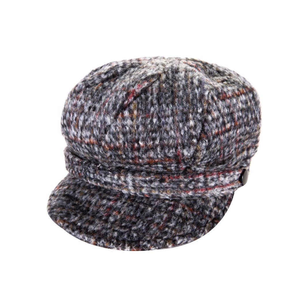 Brushed Tweed Newsboy Cap - Grey