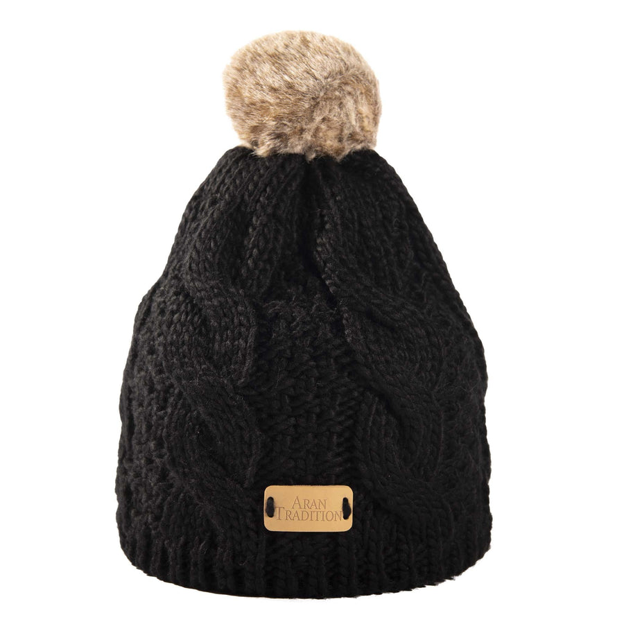 Shop the Stylish Aran Cable Tammy Hat with Faux Fur Trim