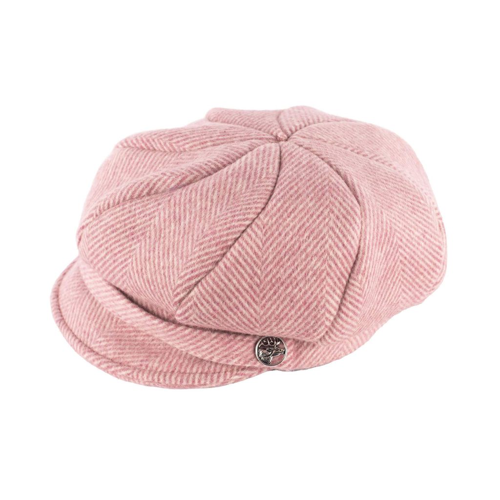 Premium Herringbone Newsboy Cap | Paisley Jacquard Lining