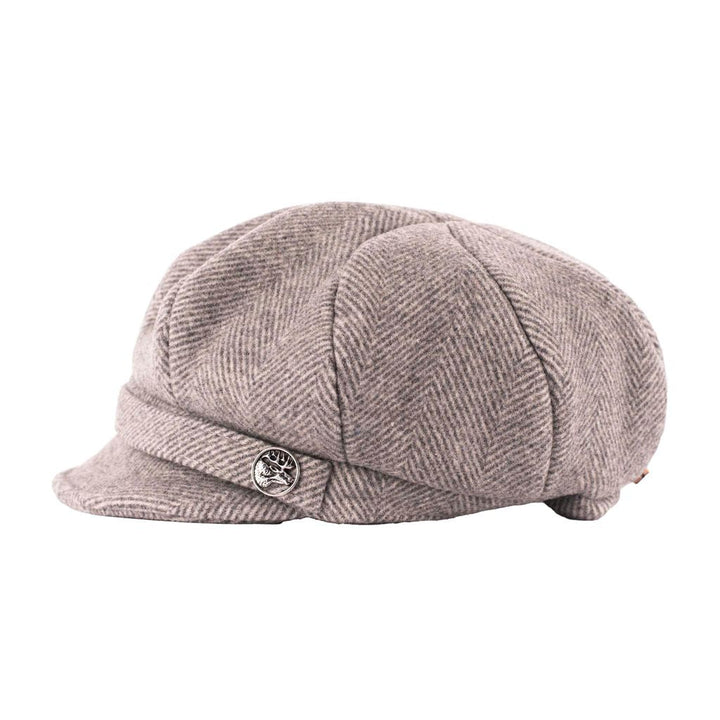 Premium Herringbone Newsboy Cap | Paisley Jacquard Lining