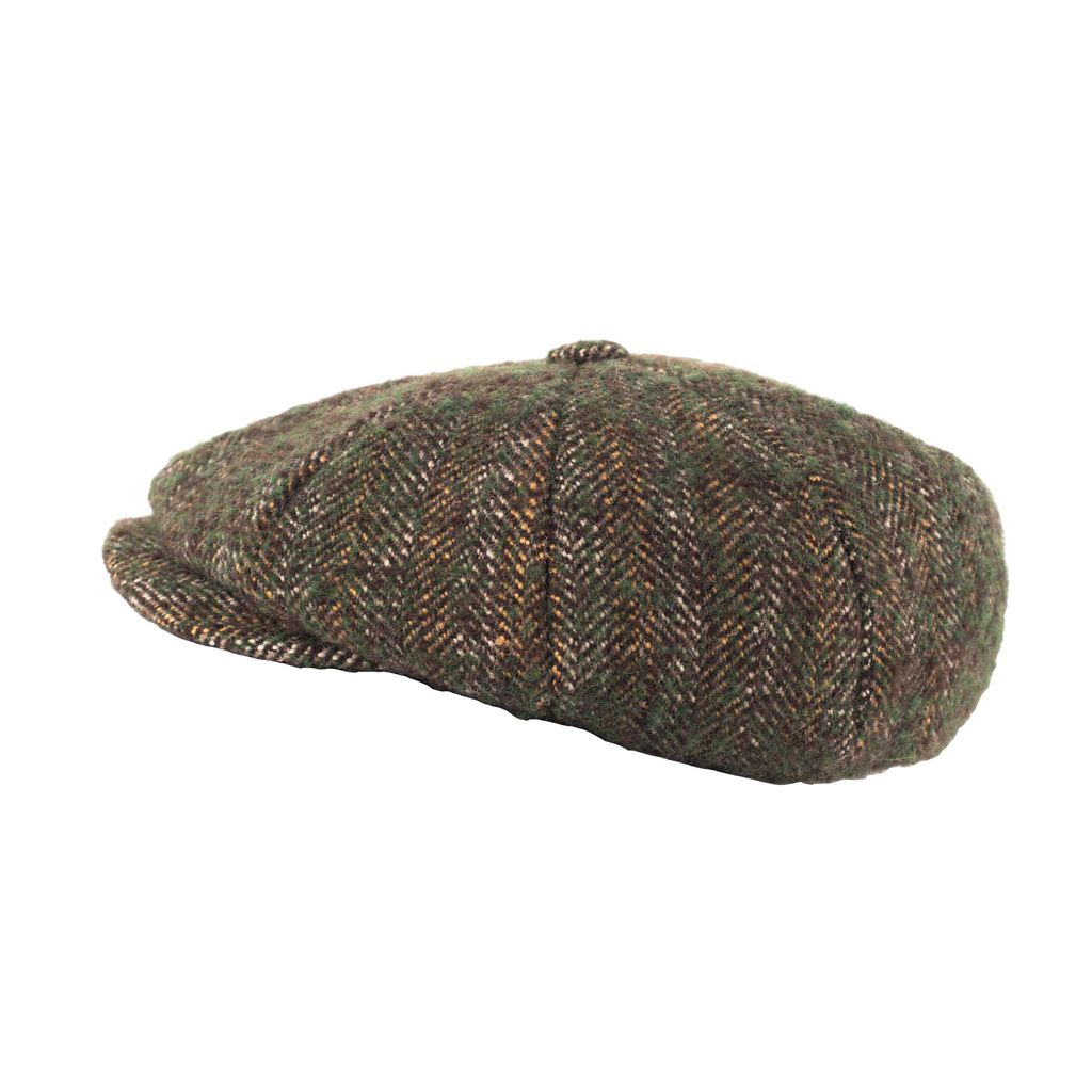 Newsboy Cap Chunky Herringbone - Green Mix