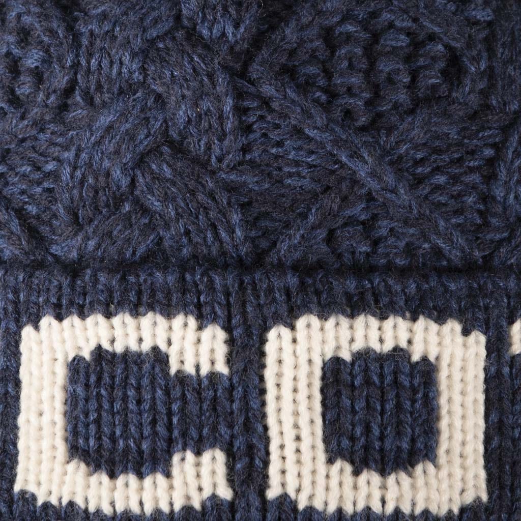 Aran Diamond Cable Scotland Pom Pom Hat | Cozy Winter Headwear