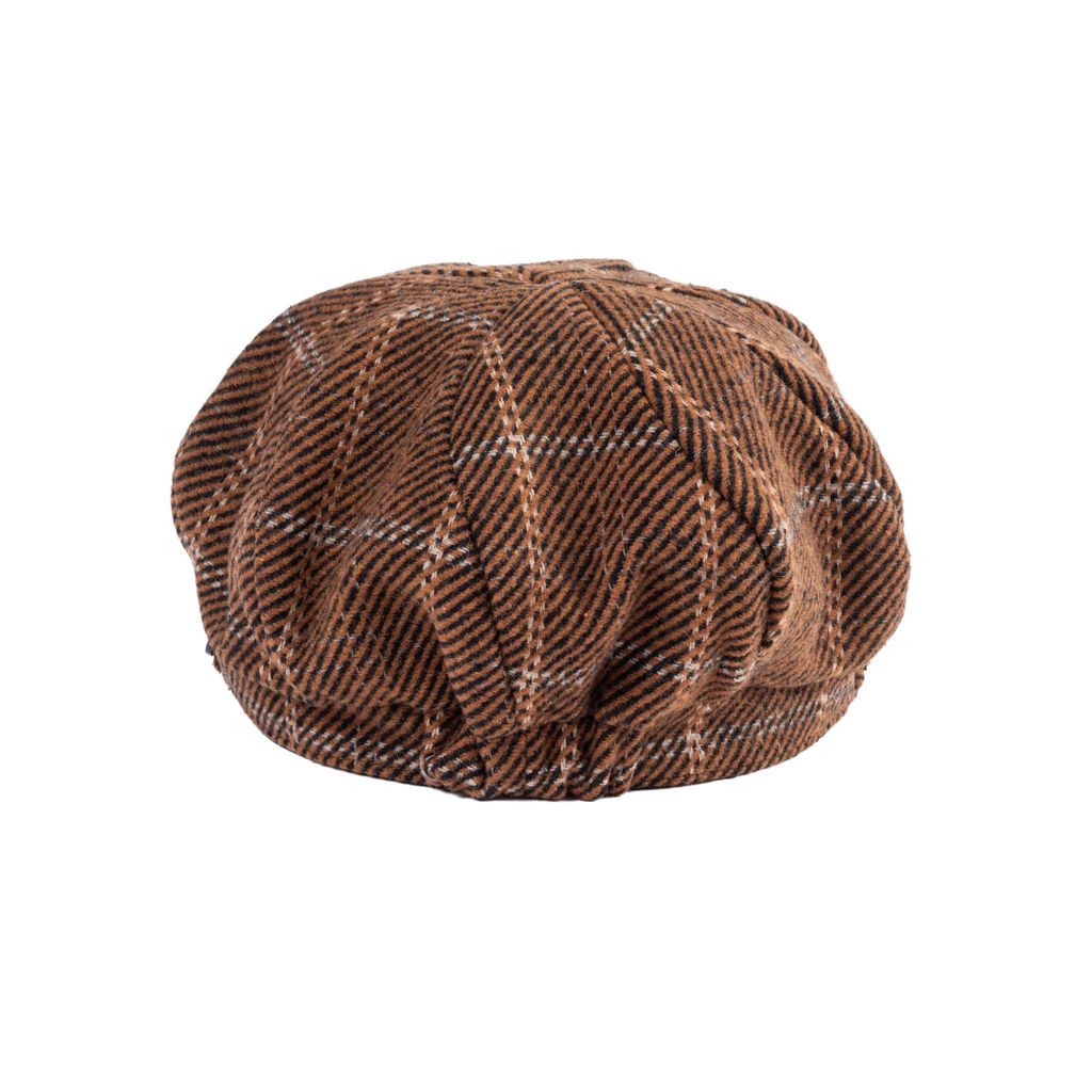 Herringbone Check Newsboy Cap