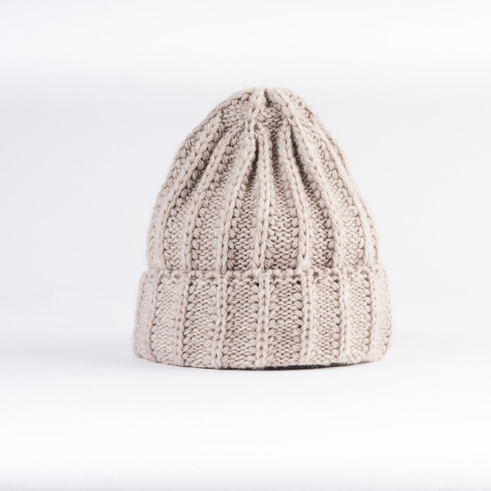 Fisherman Stitch Lined Beanie Hat