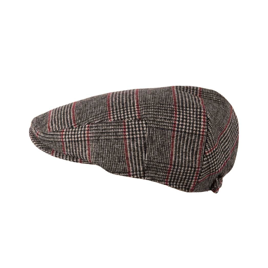 Arthur Tweed Flat Cap - Unisex, Elasticated Back, Wool Mix Fabric