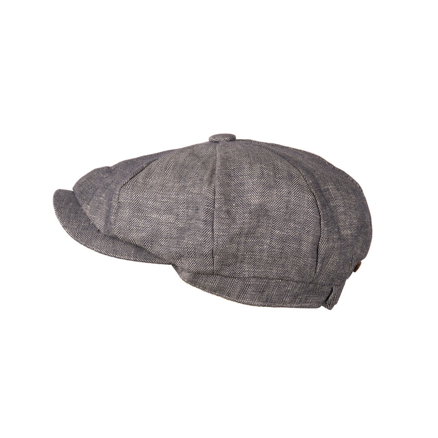 Carlyle Lightweight Herringbone Linen Newsboy Cap