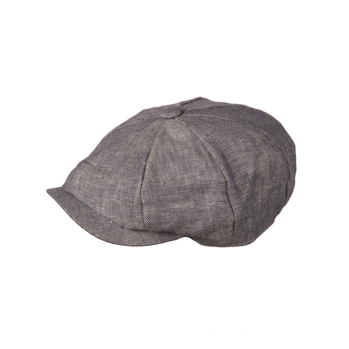 Carlyle Lightweight Herringbone Linen Newsboy Cap