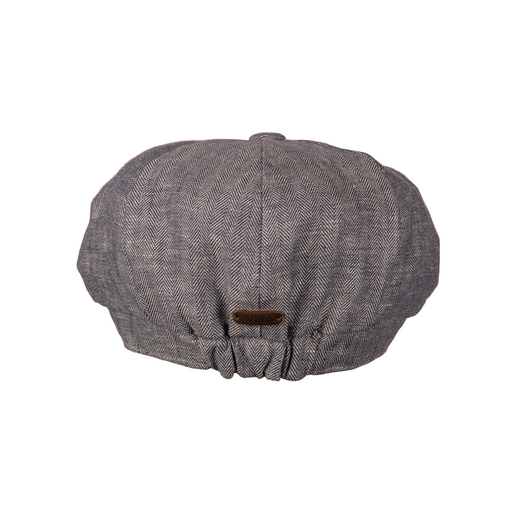 Carlyle Lightweight Herringbone Linen Newsboy Cap