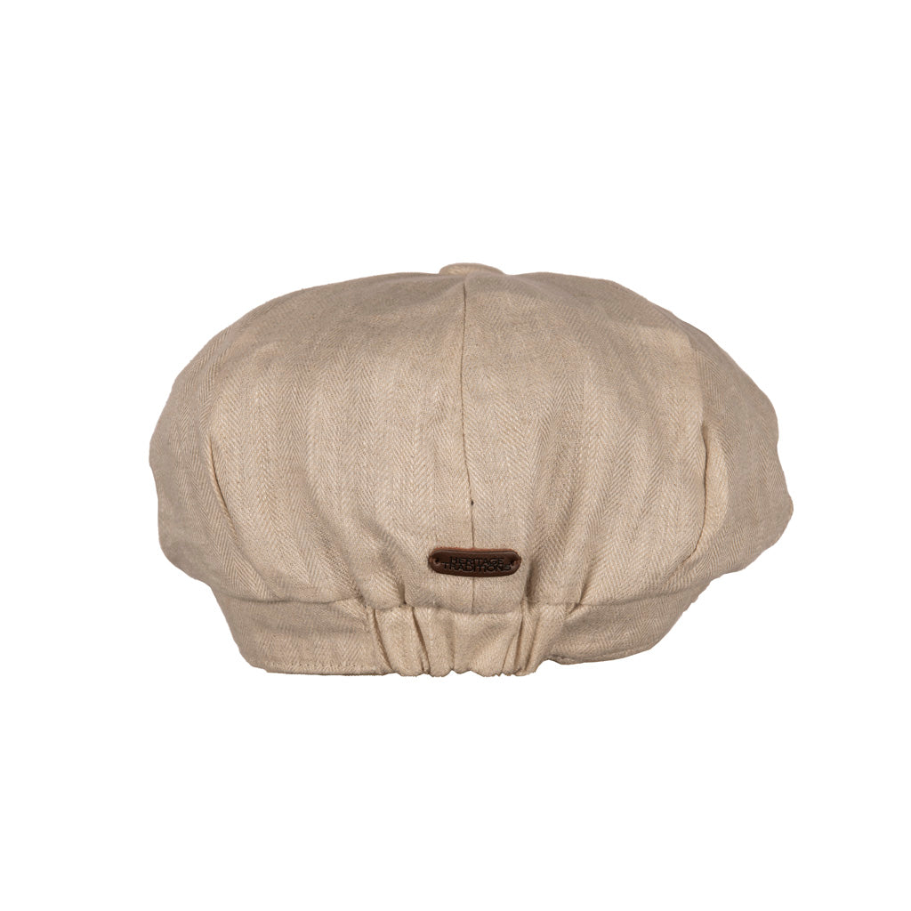 Carlyle Lightweight Herringbone Linen Newsboy Cap