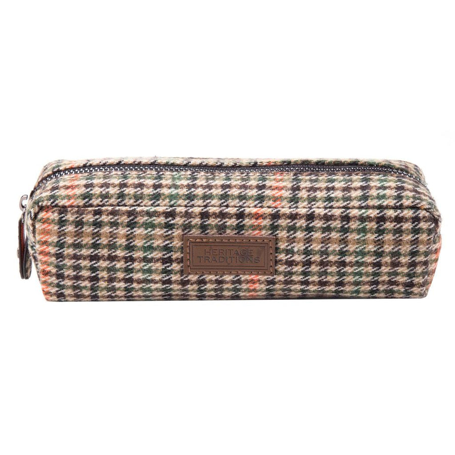 Tweed Check Travel Pouch - Green Box Check