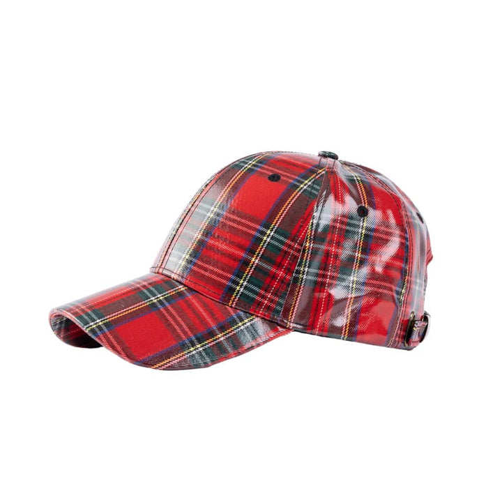 Tartan PU Baseball Cap