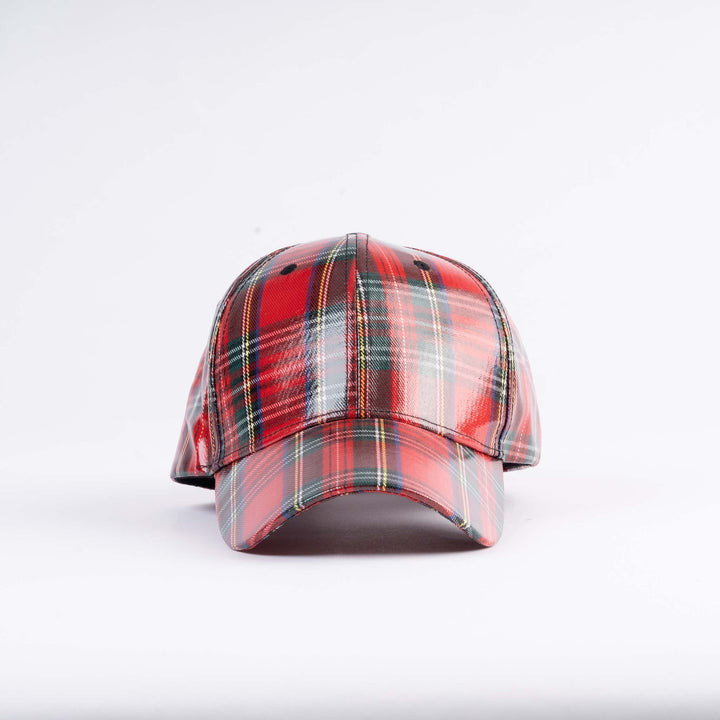 Tartan Shiny PU Baseball Cap