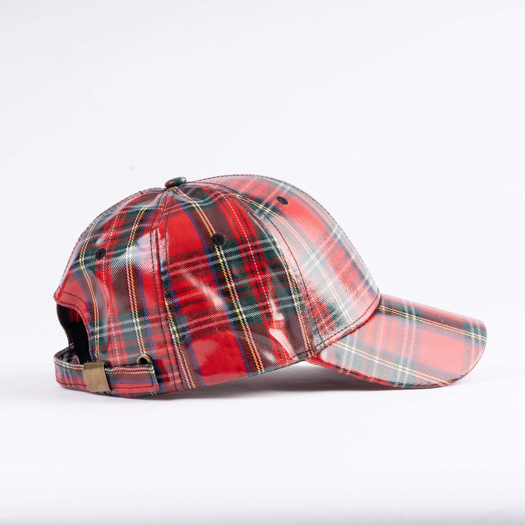 Tartan Shiny PU Baseball Cap