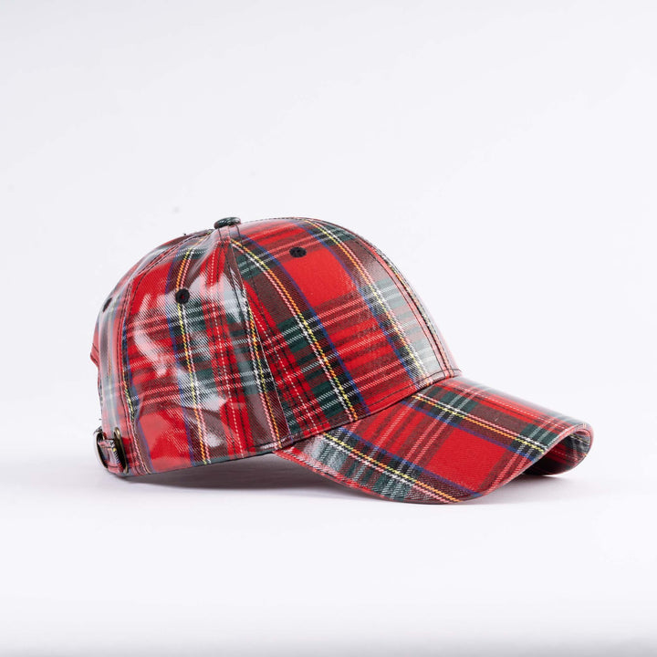 Tartan Shiny PU Baseball Cap