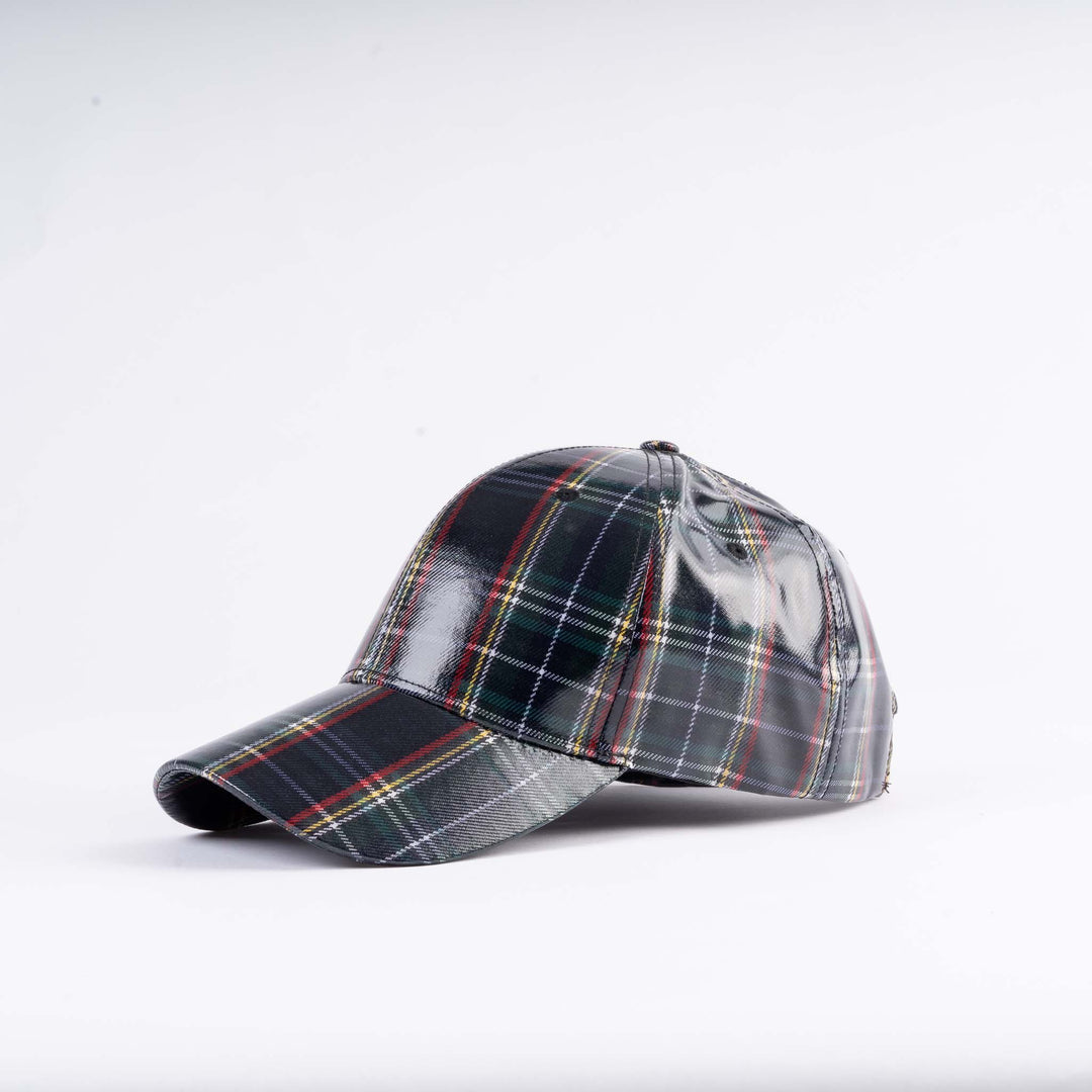 Tartan Shiny PU Baseball Cap