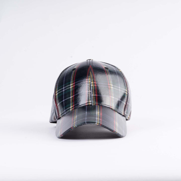 Tartan Shiny PU Baseball Cap