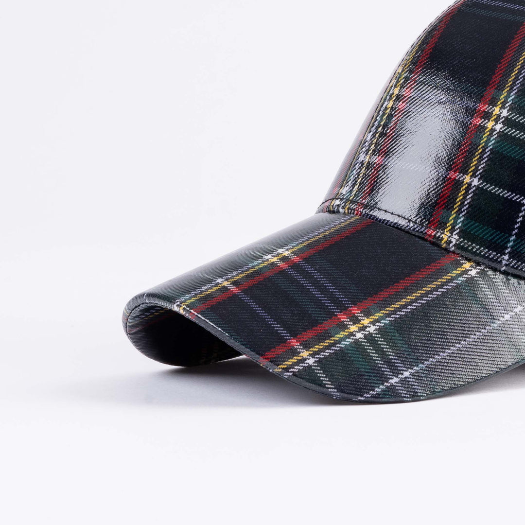 Tartan Shiny PU Baseball Cap