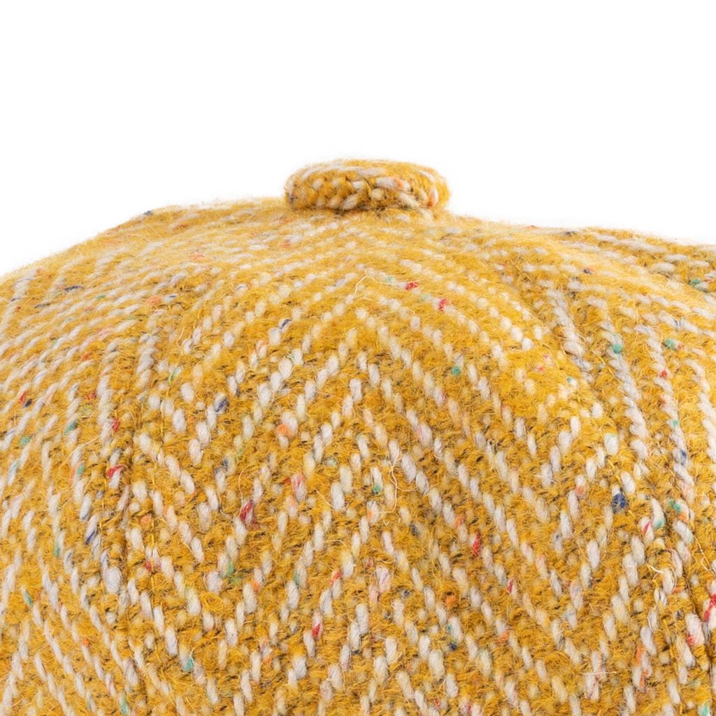 Donegal Herringbone Baker Boy Cap - Yellow