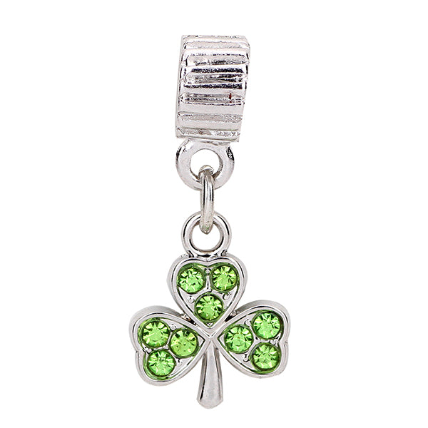 Bead with Green Dangling Shamrock