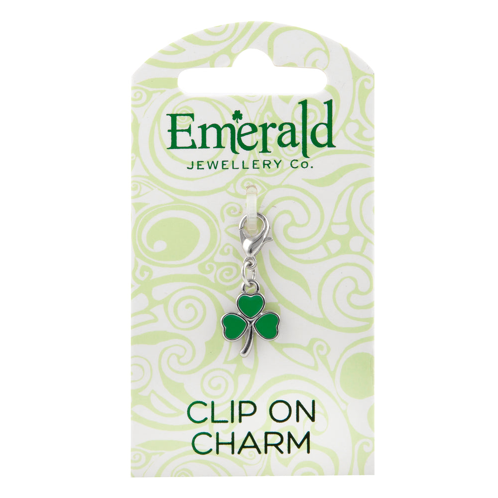 Green Shamrock Clip On Charm