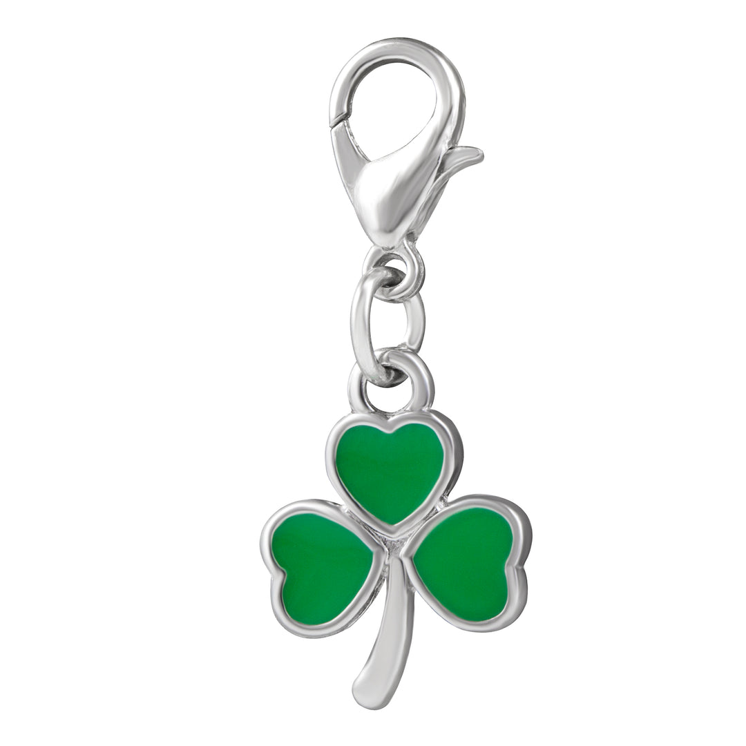 Green Shamrock Clip On Charm