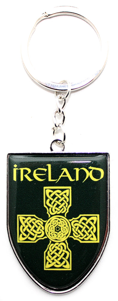 Ireland Celtic Cross Shield Shaped Keyring