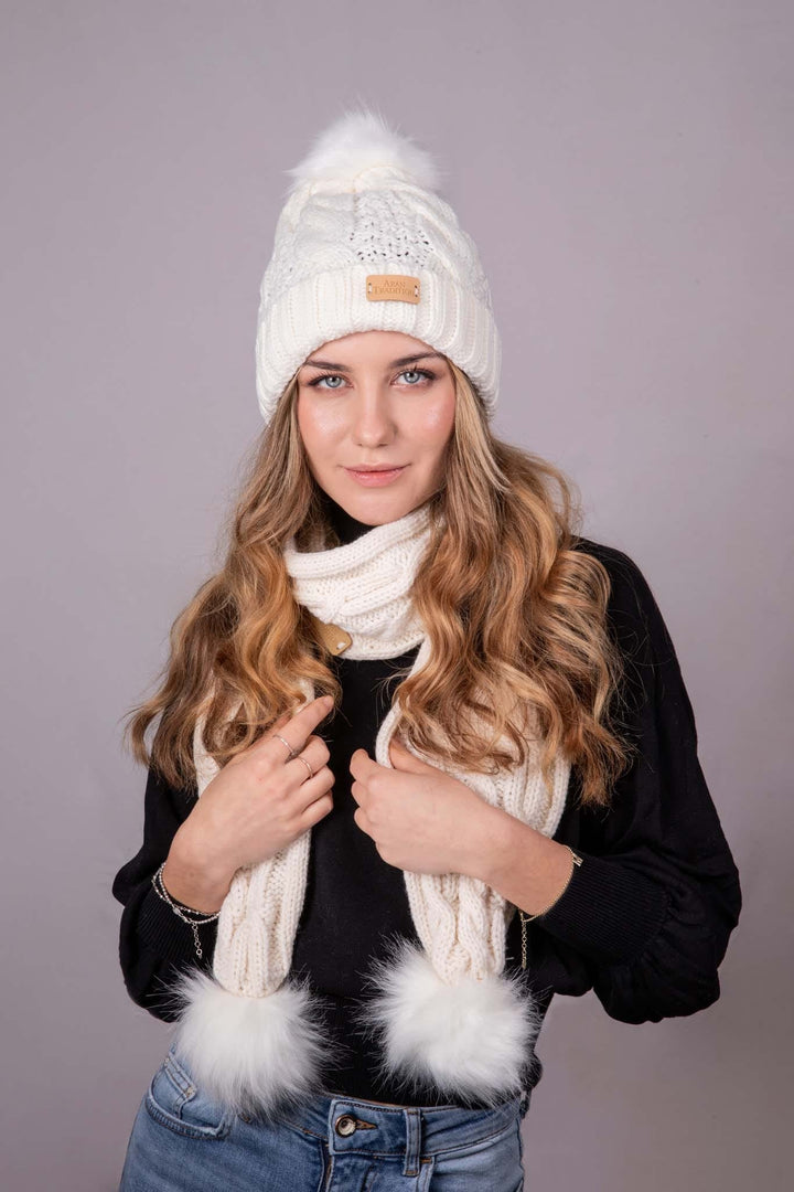 Stay Cozy & Chic with Aran Cable Pom Pom Hat | Traditional Cable Knit