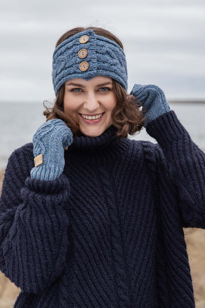 Stay Cozy and Chic with Aran Donegal Cable Button Headband