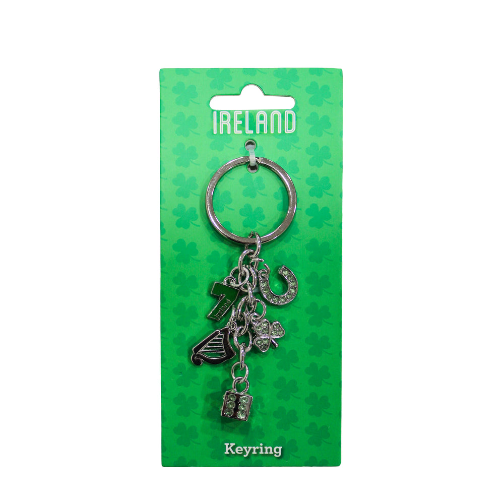 Irish lucky Charm Keyring on backing card