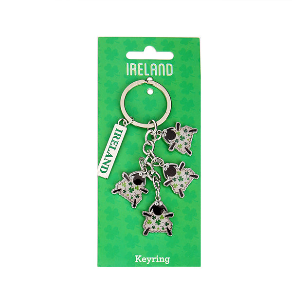 Multi Irish Sheep Keyring on backing card