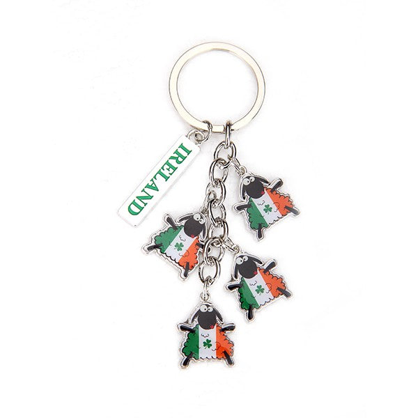 Multi Irish Sheep Tricolour Keyring