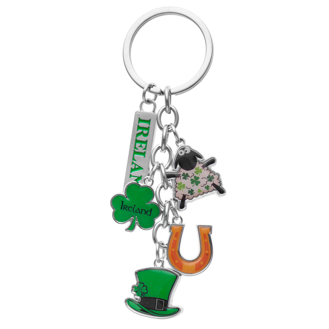 Multi Irish Sheep, Clover, Horseshoe, Hat Keyring