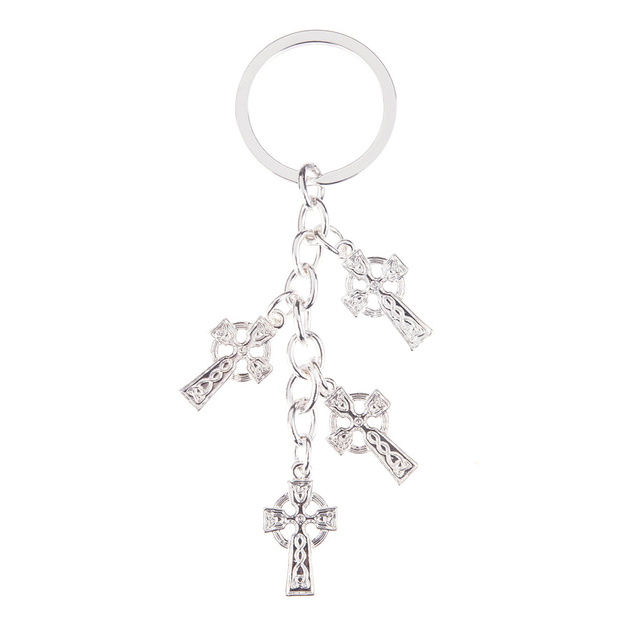 Multi Irish Celtic Cross Keyring