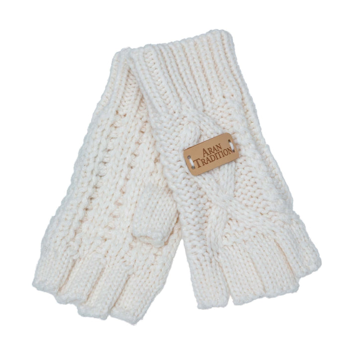 Aran Classic Cable Fingerless Gloves | Soft Cozy Knit Design