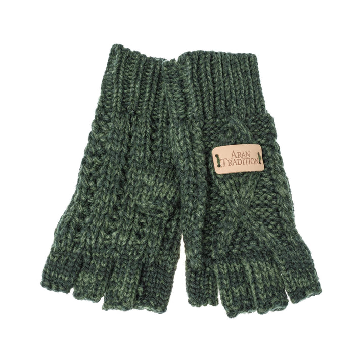 Aran Classic Cable Fingerless Gloves | Soft Cozy Knit Design