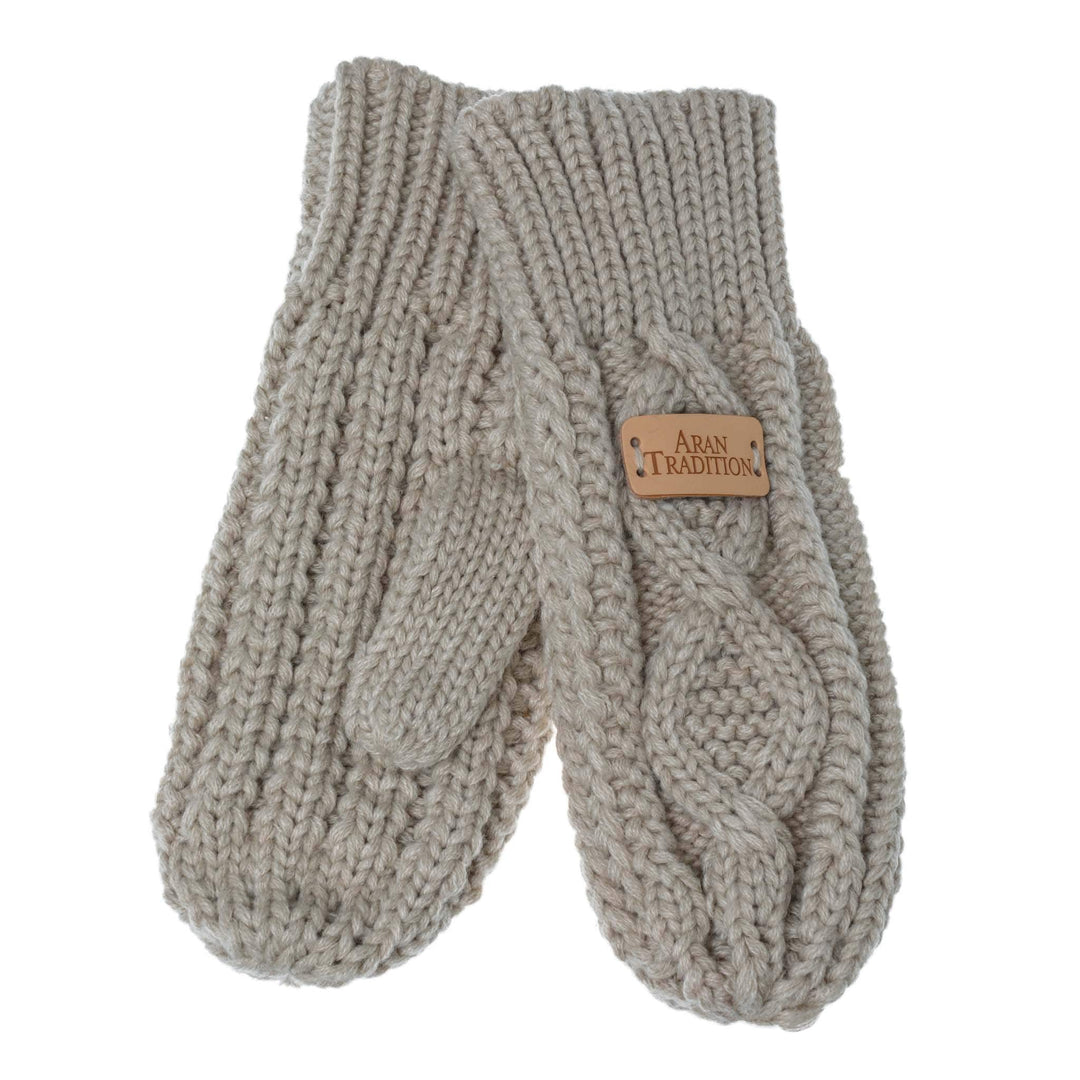 Stay Cozy & Chic with Aran Cable Knit Mittens | Diamond Cable Design