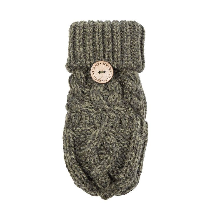 Aran Junior Cable Fold-over Mittens | Chunky Knit Mittens for Kids