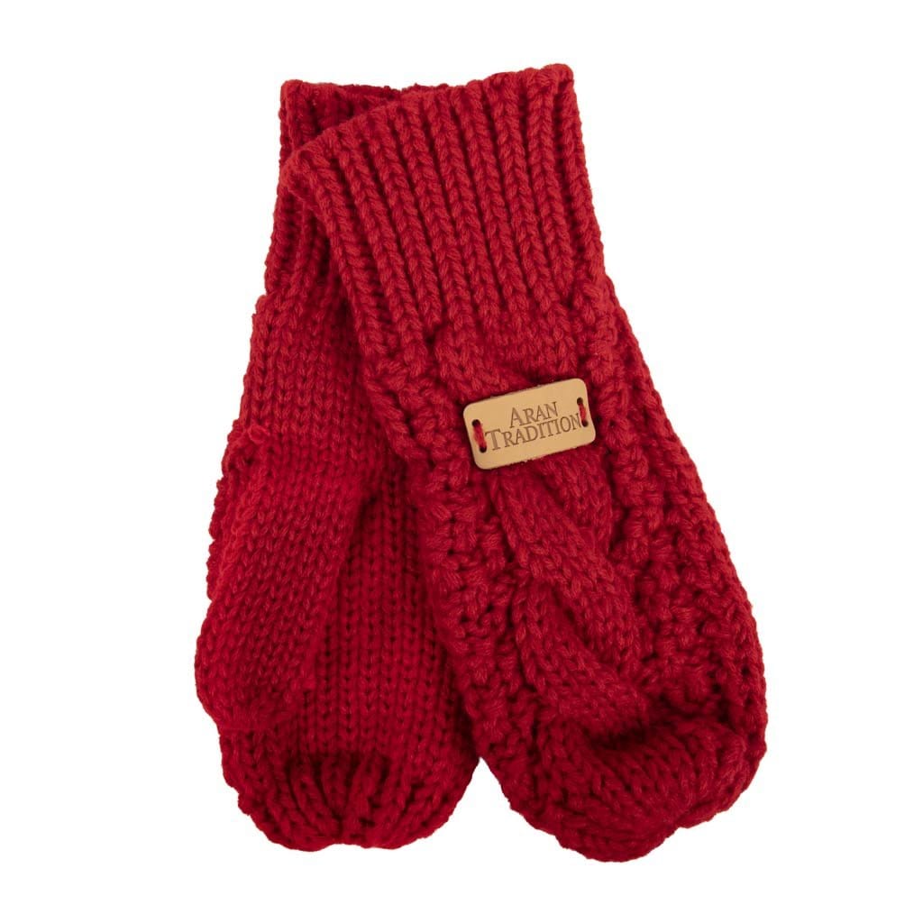 Stay Cozy & Chic with Aran Cable Knit Mittens | Diamond Cable Design