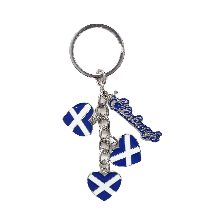 Edinburgh Saltire Heart Multi Keyring