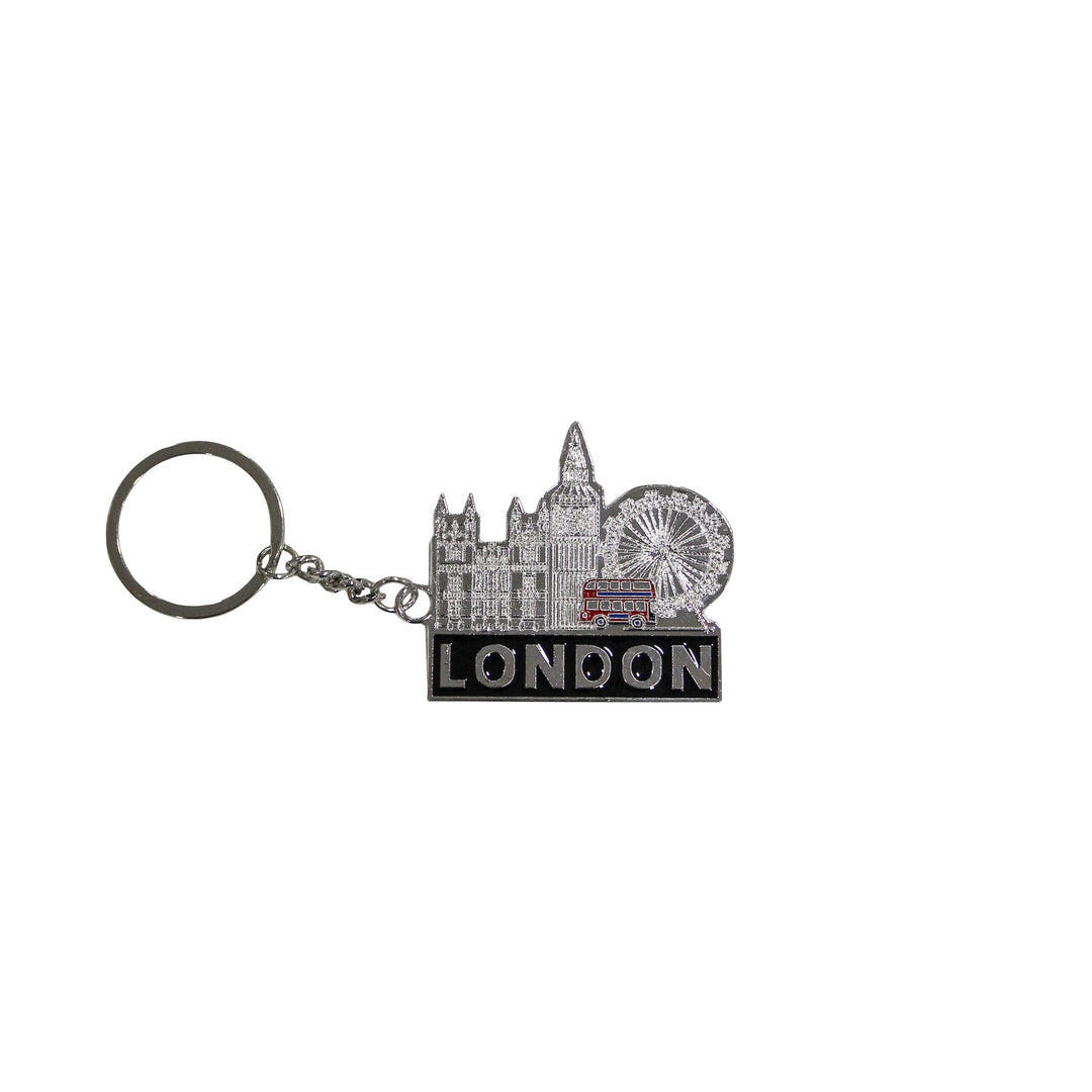 London Skyline with Bus keyring