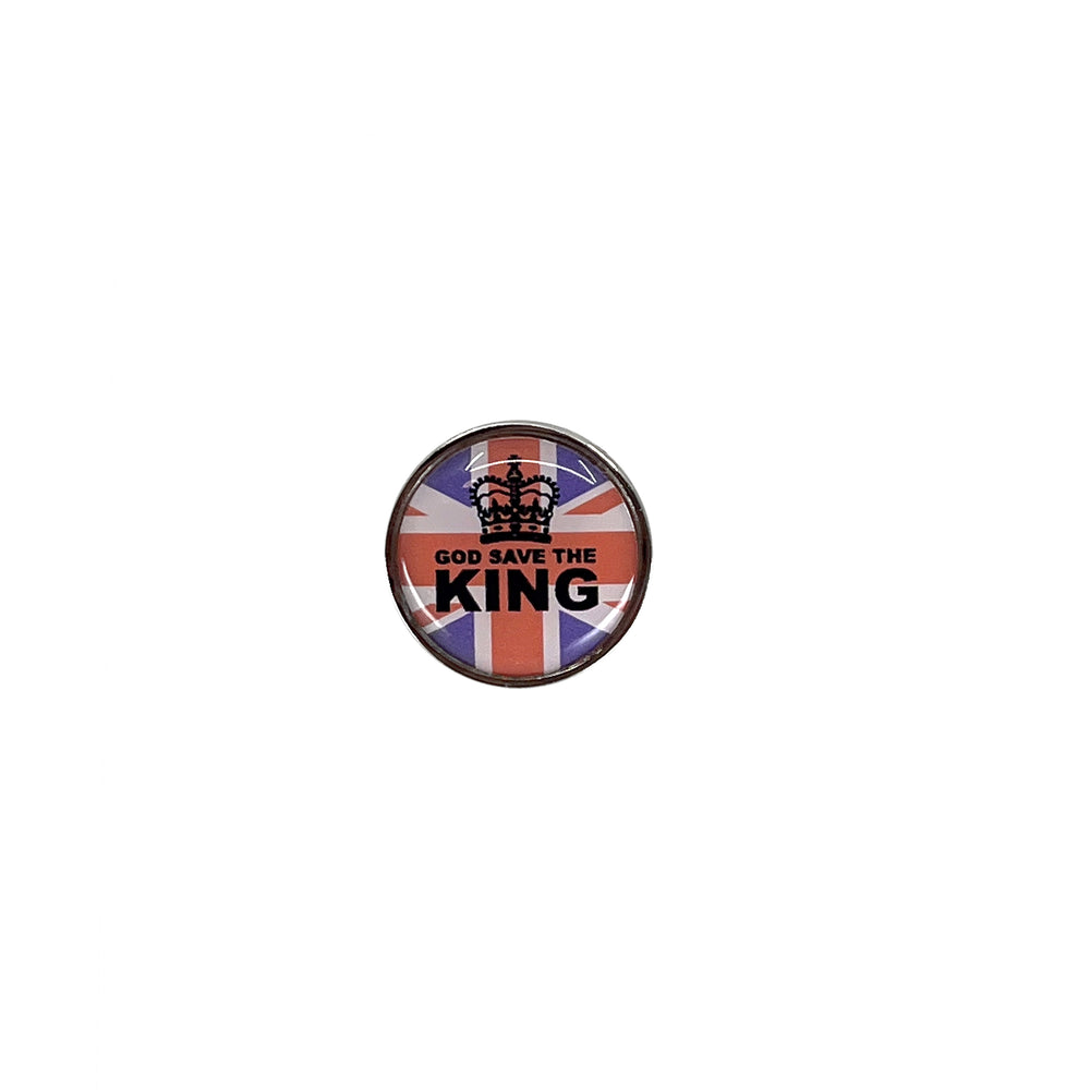 God Save The King Round Pin Badge