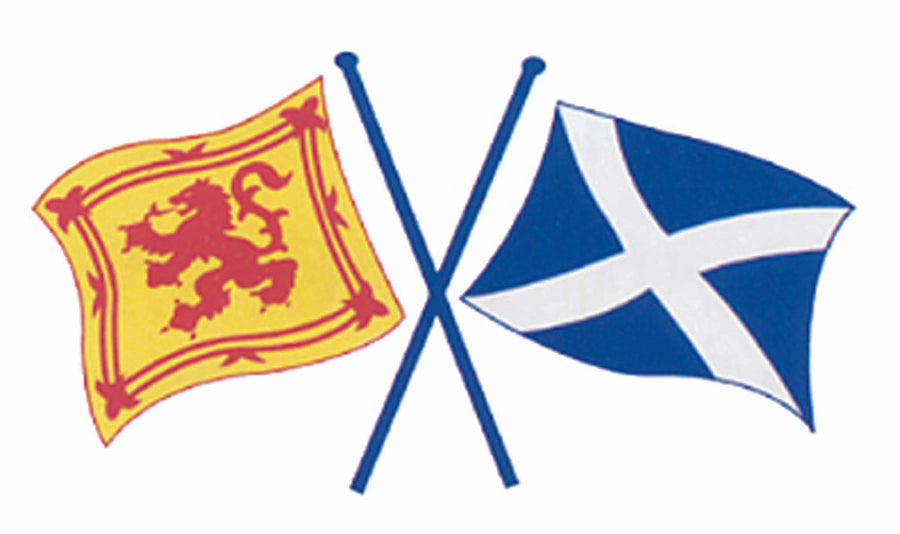 Lion Rampant and Saltire Cross Flags Sticker | Scottish Pride