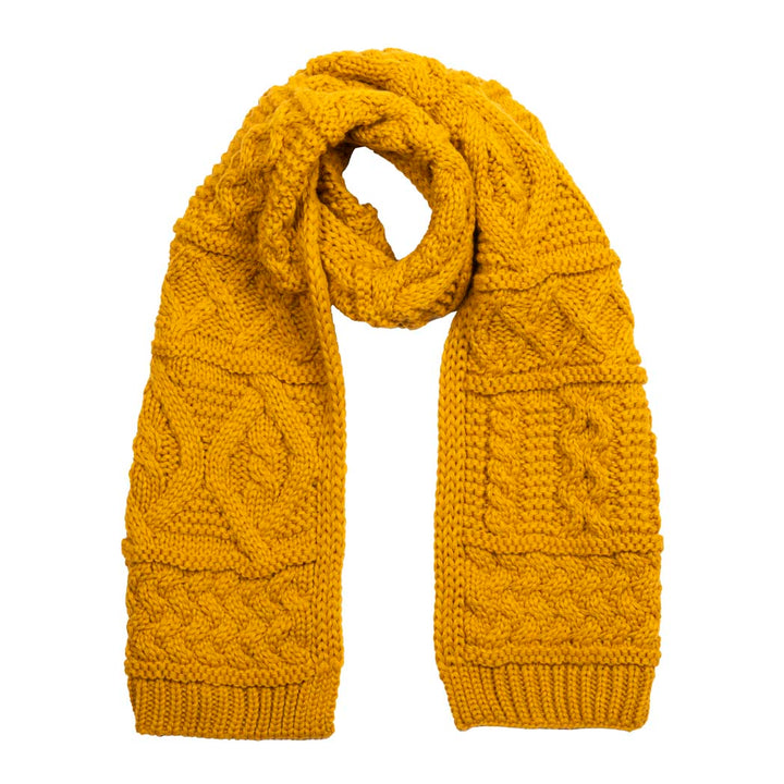 Wrap in Tradition & Warmth with Aran Cable Knit Classic Scarf