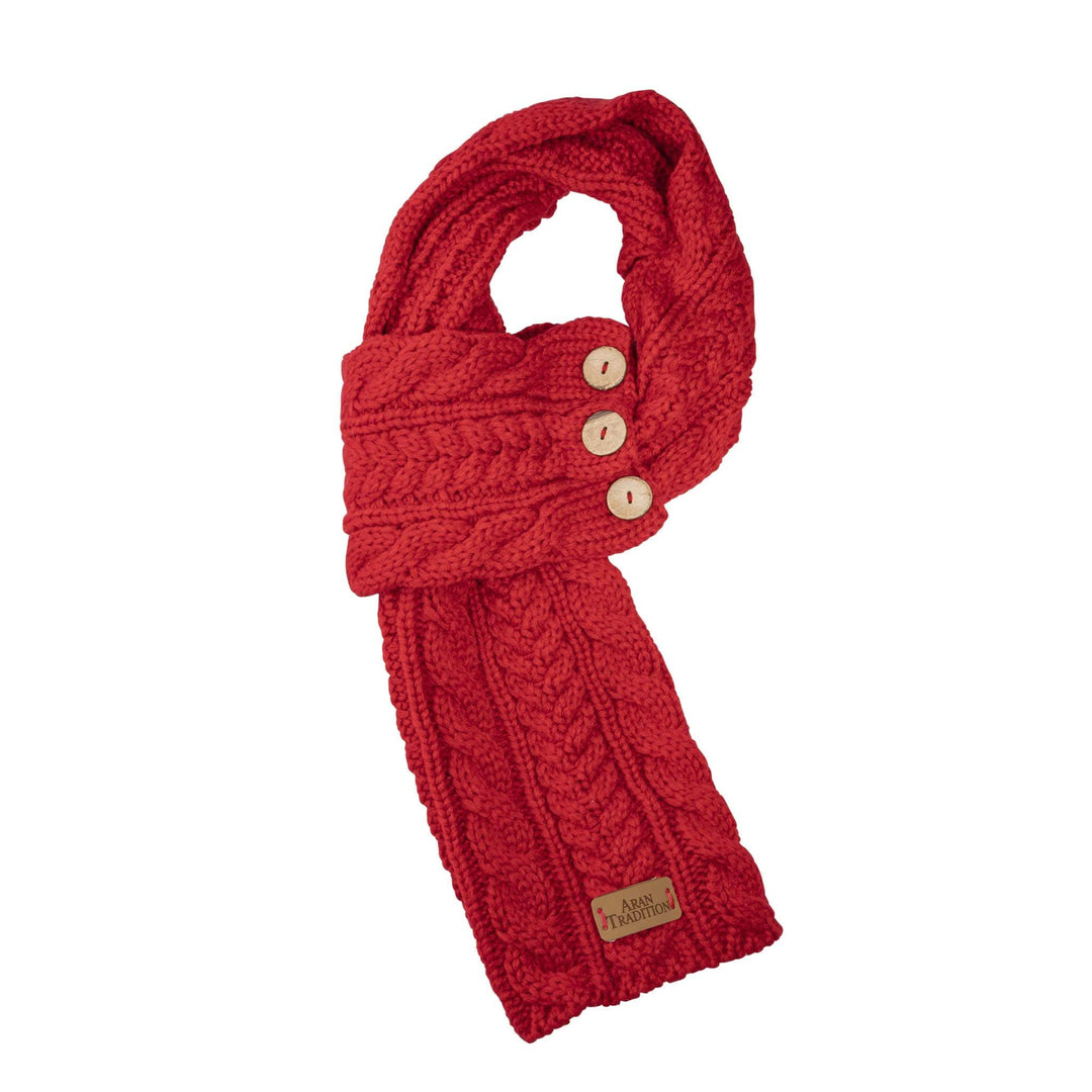 Aran Cable Button Wrap Scarf