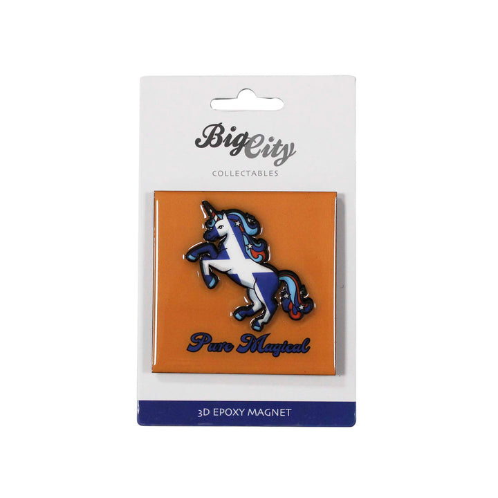 Embrace the Scottish spirit with our Scotland Saltire Unicorn Magnet