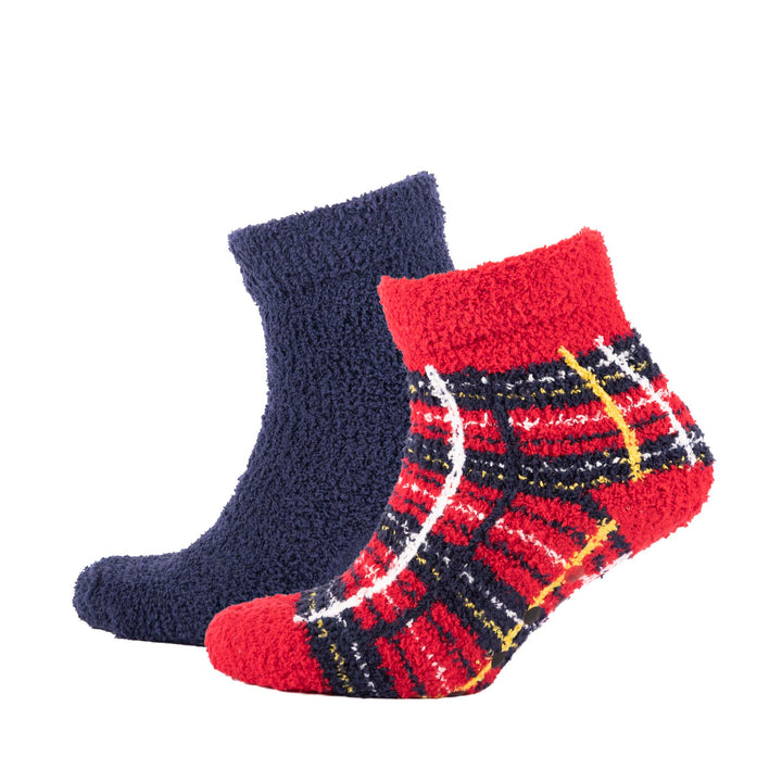 Tartan Fluffy 2pk Socks