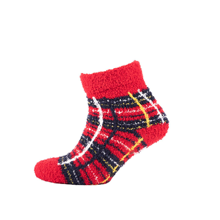 Tartan Fluffy 2pk Socks